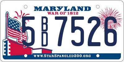 MD license plate 5BD7526