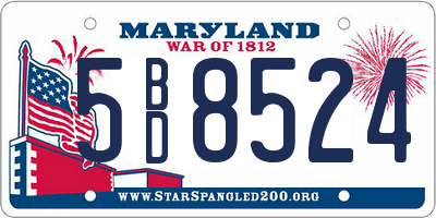 MD license plate 5BD8524