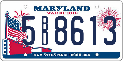 MD license plate 5BD8613