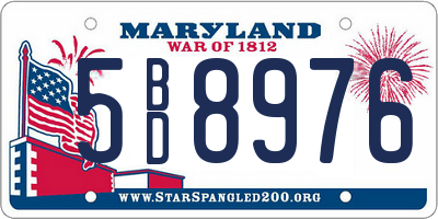 MD license plate 5BD8976