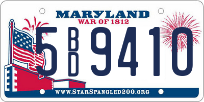 MD license plate 5BD9410