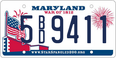 MD license plate 5BD9411