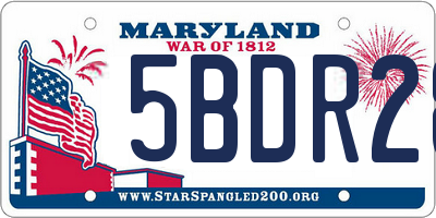 MD license plate 5BDR28