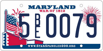 MD license plate 5BE0079