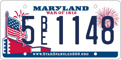 MD license plate 5BE1148