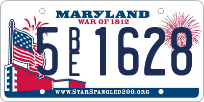 MD license plate 5BE1628