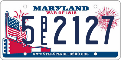 MD license plate 5BE2127