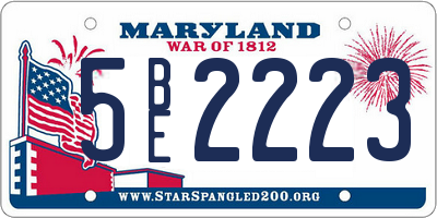 MD license plate 5BE2223