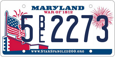 MD license plate 5BE2273