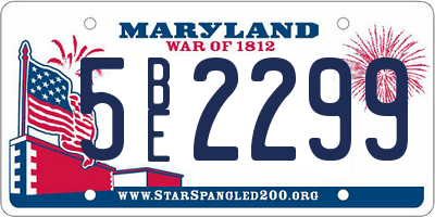 MD license plate 5BE2299