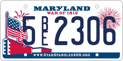 MD license plate 5BE2306