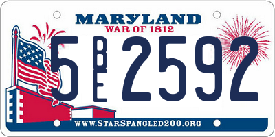 MD license plate 5BE2592