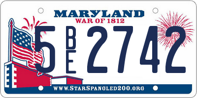 MD license plate 5BE2742