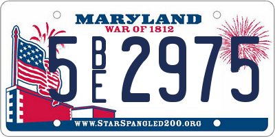 MD license plate 5BE2975