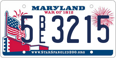 MD license plate 5BE3215