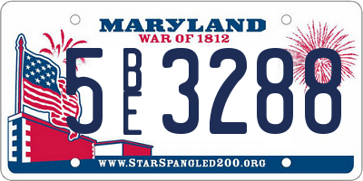 MD license plate 5BE3288