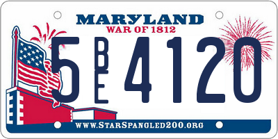 MD license plate 5BE4120
