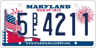 MD license plate 5BE4211