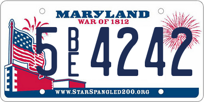 MD license plate 5BE4242