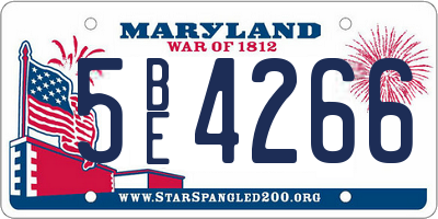 MD license plate 5BE4266