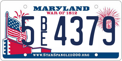 MD license plate 5BE4379