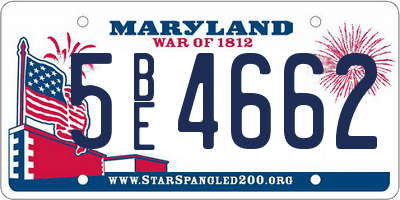 MD license plate 5BE4662