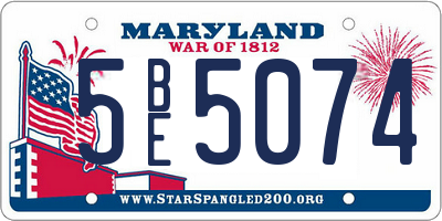 MD license plate 5BE5074