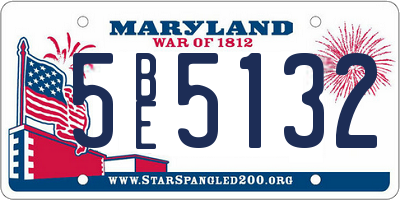 MD license plate 5BE5132