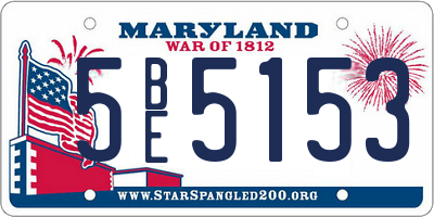 MD license plate 5BE5153