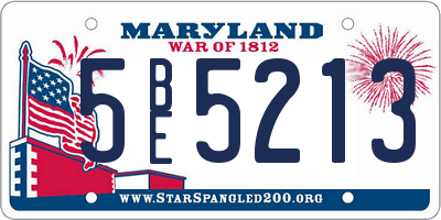 MD license plate 5BE5213