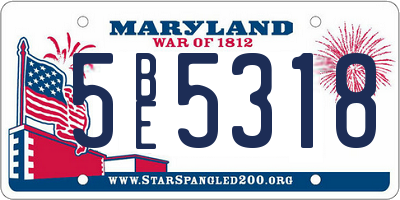 MD license plate 5BE5318