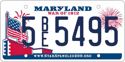 MD license plate 5BE5495