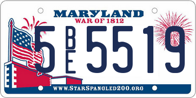 MD license plate 5BE5519
