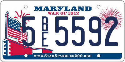 MD license plate 5BE5592