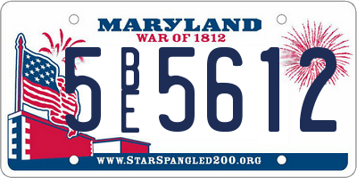 MD license plate 5BE5612