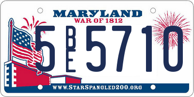 MD license plate 5BE5710