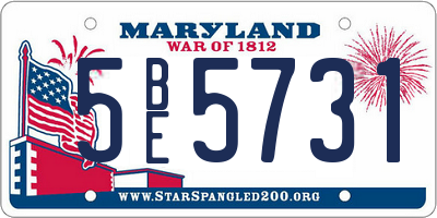 MD license plate 5BE5731
