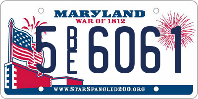 MD license plate 5BE6061