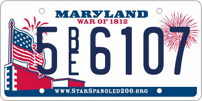 MD license plate 5BE6107