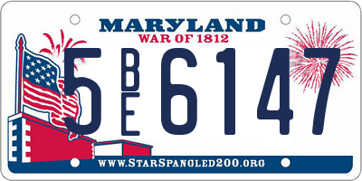 MD license plate 5BE6147