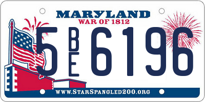 MD license plate 5BE6196