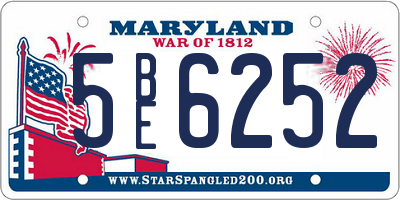 MD license plate 5BE6252