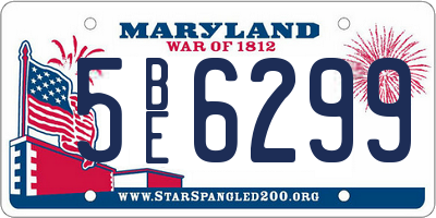 MD license plate 5BE6299