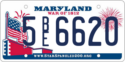 MD license plate 5BE6620