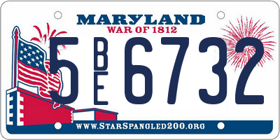 MD license plate 5BE6732
