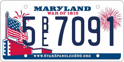 MD license plate 5BE7091