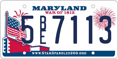 MD license plate 5BE7113