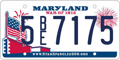 MD license plate 5BE7175