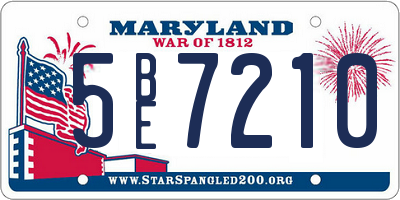 MD license plate 5BE7210