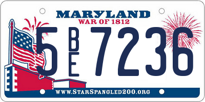 MD license plate 5BE7236